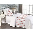 thumbnail image 2 of Flamingo Bed Runner Set, Hawaiian Themed Pattern of Summer Bird Print Watercolor Concept, Decorative Bedding Scarf & a Pillow Sham for Hotels Homes, Twin, Pastel Pink Grey and White, by Ambesonne, 2 of 3