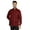 Maroon, variant on Bestman Solid Long Sleeve Shirt For Mens Front Double Button Placket Chinese Collar Shirt
