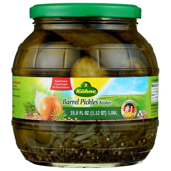 Kuhne Pickel Barrel, Jarred Vegetables, 35.9 oz Jar