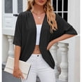 thumbnail image 2 of Alvivi Women's Cardigan Shrugs Batwing Sleeve Bolero Cropped Jacket Open Front Casual Tops Outerwear Black S, 2 of 6