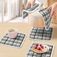 thumbnail image 5 of Sage Green Black Plaid Pot Holders for Kitchen Heatproof Potholder, 3 Pack Farmhouse Green Black Checkered Hot Pads Multipurpose Oven Pads Cloth Potholders Trivet for Cooking Baking, 5 of 8