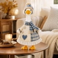 thumbnail image 5 of 23 Inch Porch Goose Outfit Winter Knit Dress with Blue Plaid Beanie and Scarf for Outdoor Christmas Holiday Front Porch Decoration, 5 of 7