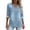 Gray, variant on Miqool Women's Washed Denim Tunic Tops 3/4 Sleeve V-Neck Loose Fit Jean Blouse Casual Roll-Up Sleeve Everyday Shirts