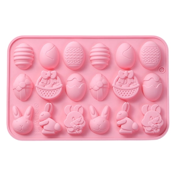 Easter Bunny Silicone Mold, 6-Cavity 3D Cake and Chocolate Mold for Baking, Dessert Making, Jello, Ice Cubes, Holiday Party, Easter Decor