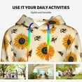 thumbnail image 4 of Lsque Sunflowers And Bee Pattern Casual Women's Hoodie,Hooded Sweatshirt with Kangaroo Pocket,Pullover Hoodie with Eye-catching Drawstrings-XX-Large, 4 of 7