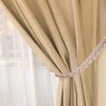 thumbnail image 4 of 3 Pairs Hand Braided Curtain Tie Back, Buckle Holdback Drapery Curtain Tiebacks, 6 Rope Belt Curtain Tie Curtain TiebacksBeige, 4 of 6