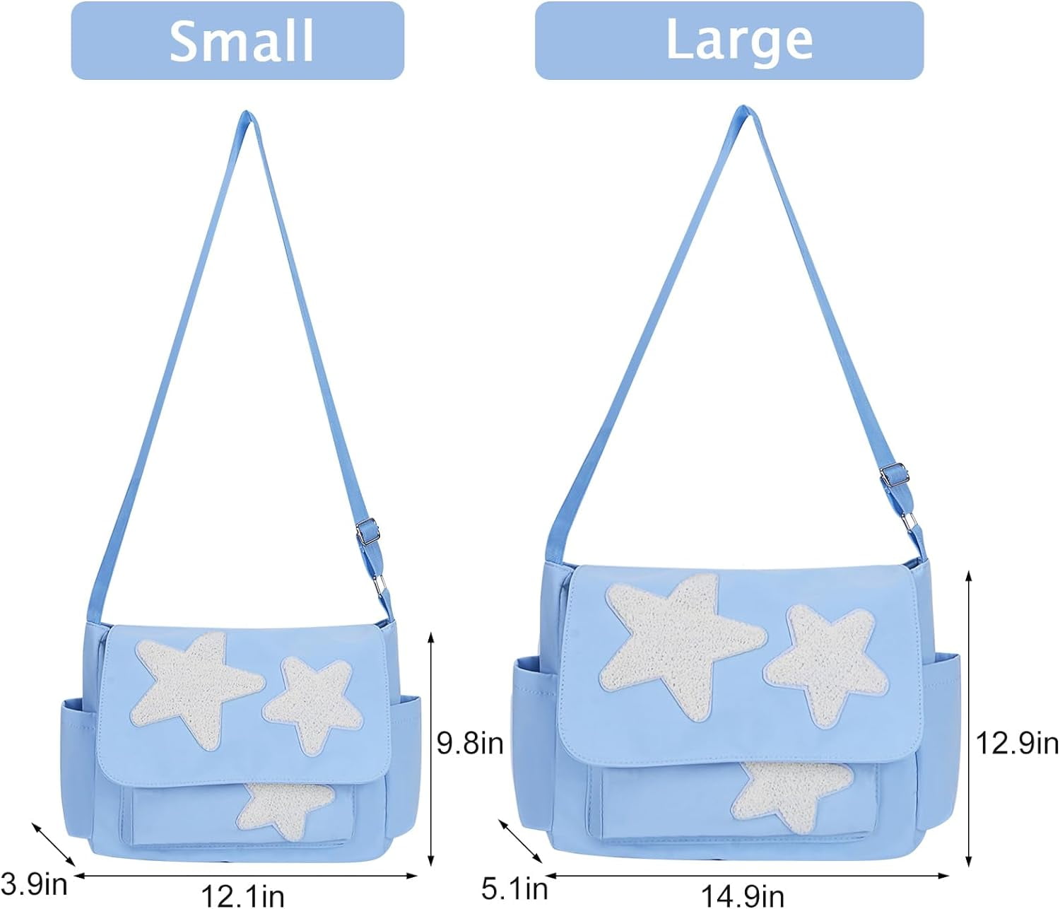 Cute Messenger Bag, Aesthetic Crossbody Bag, Y2K Star Grunge Bag Emo Shoulder Tote Purse for Women