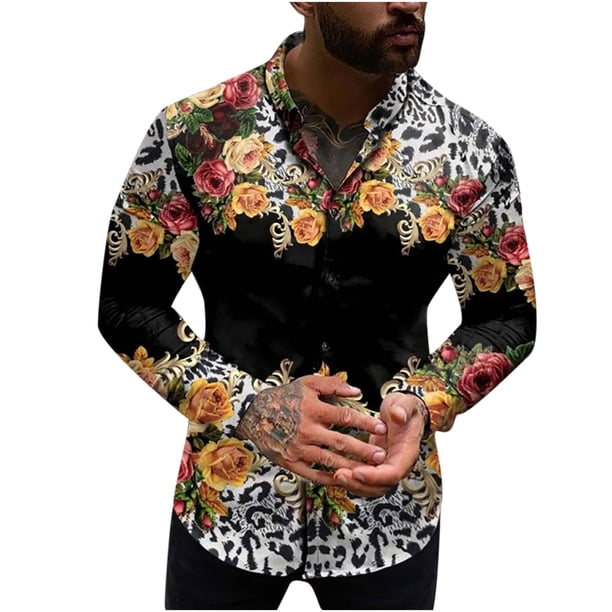 Camisa de Blusa de Manga Larga Con Estampado de Moda de Primavera Y Otoño Para Hombre Odeerbi ODB-6