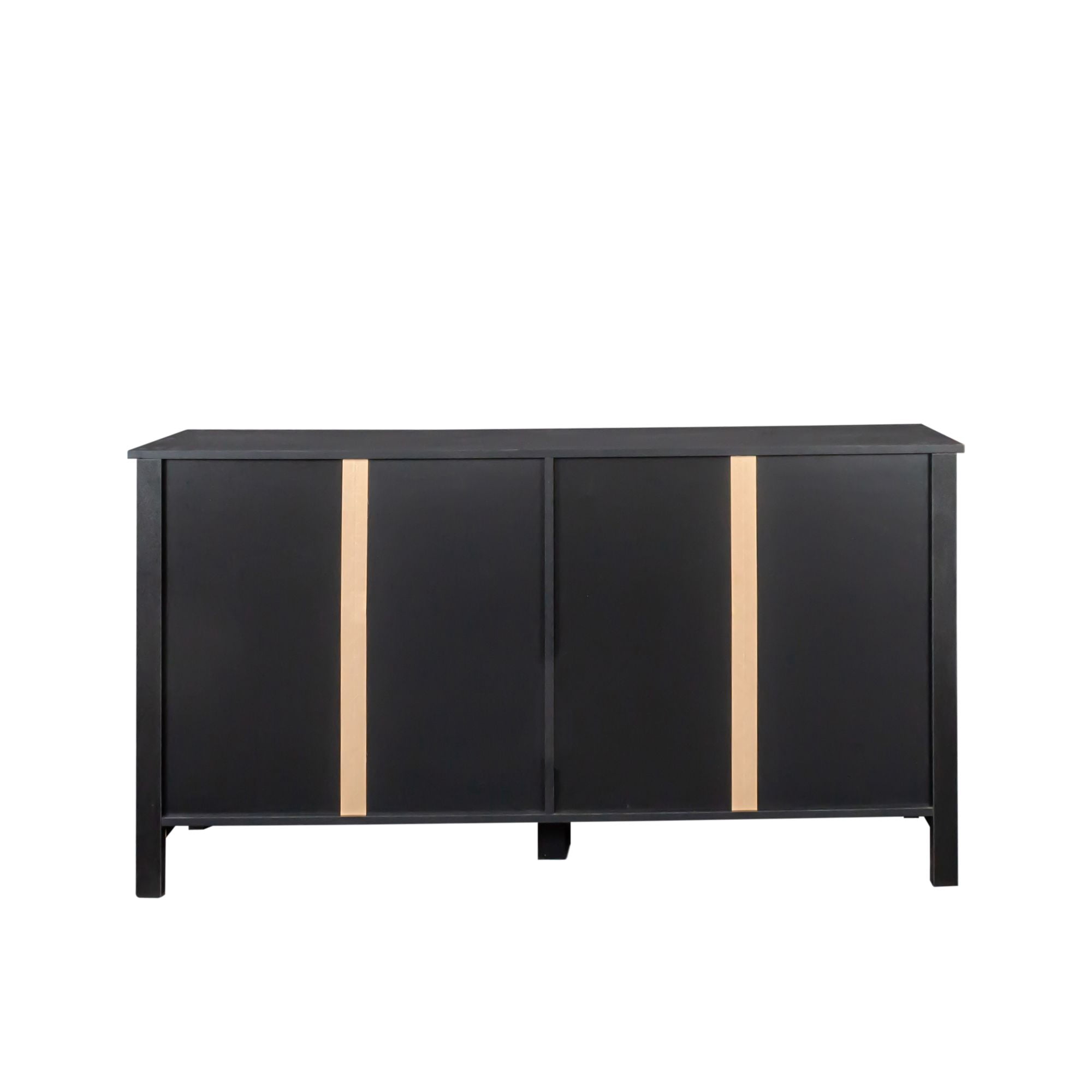 Aukfa Storage Cabinet,Freestanding Sideboard Cabinet with 4 Doors for Living Room - Black
