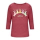 thumbnail image 4 of Mujeres 3/4 Manga Tops Y Blusas Impresas Cuello Redondo Casual Otoño Invierno Blusa, 3/4 Manga Casual Tops para Mujeres, 4 of 7