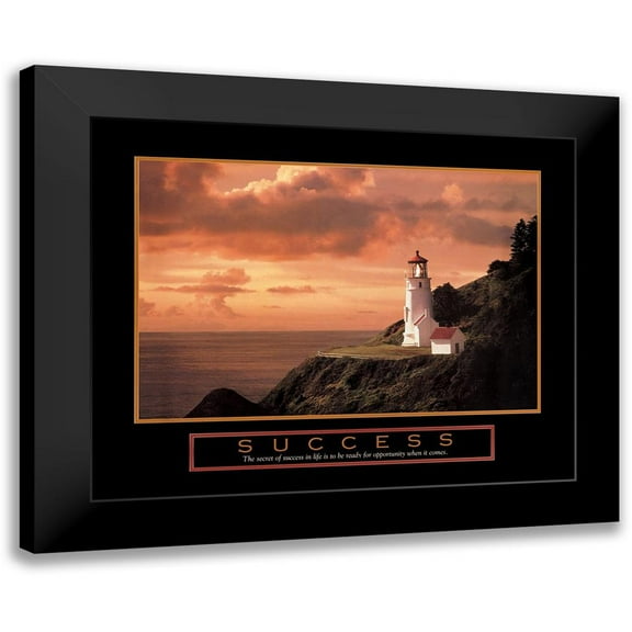 Unknown 14x12 Black Modern Framed Museum Art Print Titled - Success Lighthouse
