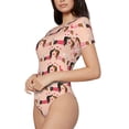 thumbnail image 2 of Haiem Dachshund Couple Women's Crew Neck Short Sleeve Bodysuit Tops Stretchy Slim Basic-X-Large, 2 of 9