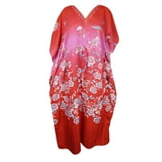 Womens Red Floral Maxi, Cruise Kaftan Dress, Long Caftan, Dress For to be Moms, Beach Cover up, Sleepwear L-2XL
