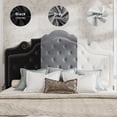 thumbnail image 6 of Amolife Full Bed Frame with Adjustable Crown-Shaped Headboard, Upholstered Platform Bed, No Box Spring Required, Black, 6 of 14