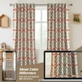 thumbnail image 6 of DriftAway Alexander 100% Blackout Curtains for Living Room Linen Blend Pattern Match Thermal Insulated Room Darkening Geo Moroccan Mid Century Back Tab Bedroom Drapes 2 Panels 52 x 96 Inch Linen Red, 6 of 8
