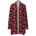 thumbnail image 5 of Lenago Women's Christmas Cardigan Santa Claus Print Cardigan Long Sleeve Cardigan Sweater Coat, 5 of 5