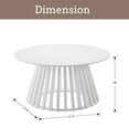 thumbnail image 4 of Dayalane Modern Round Coffee Table, 31.5" Wide Mid Century Wood Center Table with Fluted Base for Living Room, Home Small Spaces, Office, Apartments, White, 4 of 6