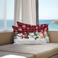 thumbnail image 5 of Outdoor Pillow Covers Waterproof Pillow Cases Protector Red Black Plaid Snowflakes Pillowcase Pack of 2 Cute Small Snowman Throw Cushion Case for Pation Furniture,Couch,Sofa, 20x12 in, 5 of 9