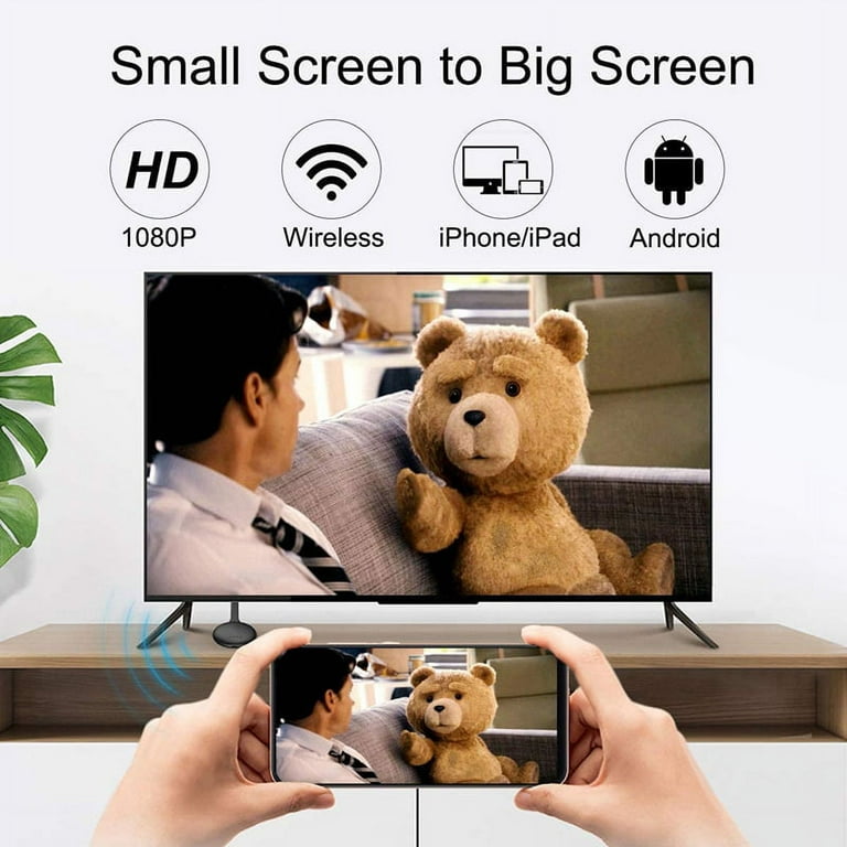 1 - Dongle inalámbrico de pantalla WiFi para TV, adaptador de vídeo para  Airplay DLNA, Mirroring Share para iPhone, iOS