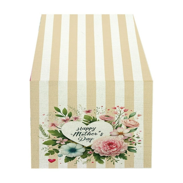 SIfdSeng Chemin de Table Lettres Fleurs Atmosphère Festive Nappe Décorative Chemin de Table