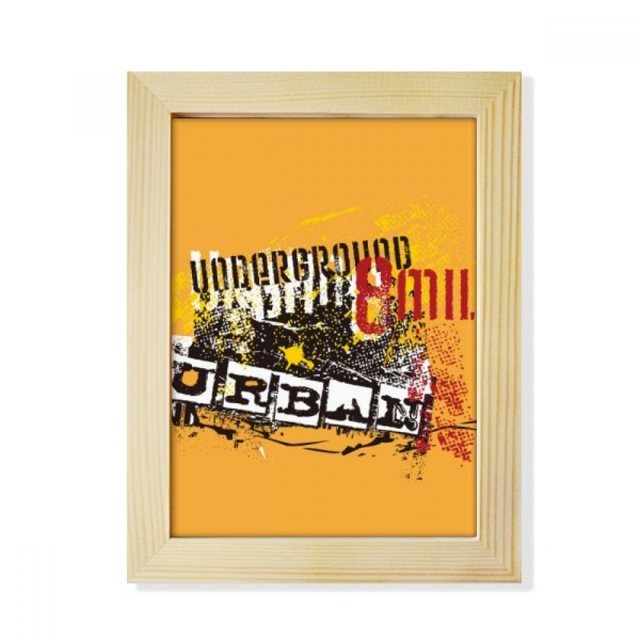 Graffiti Street Black Orange Urban Pattern Desktop Adorn Photo Frame Display Art Painting Wooden