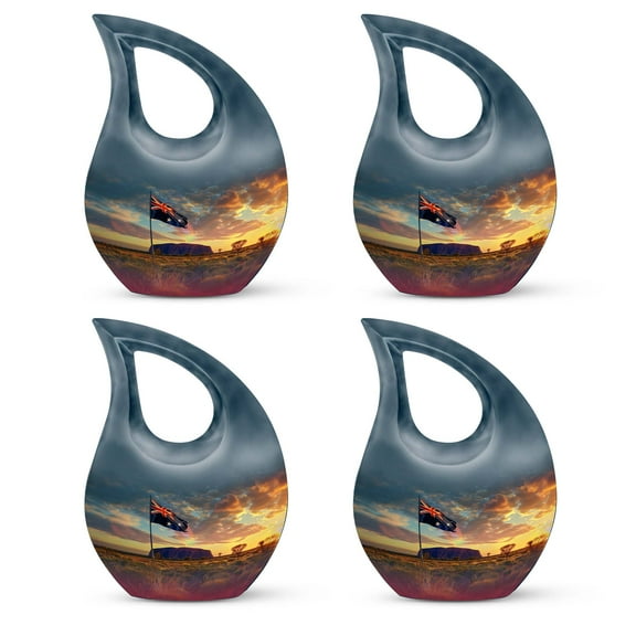 Uluru Under The Australian Urn - Decorative Urns For Human Ashes - Urns For Human Ashes For Mother & Father - Urn For Ashes - Adult Cremation Urns, cremation urn human ashes(Size - 4inch, 4Pcs)