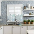thumbnail image 6 of Blue Ocean Shell Kitchen Curtains and Valances Set, Rod Pocket Curtains Tier for Bedroom Living Room Cafe 24 Inch Length, Coastal Beach Starfish Coral Kitchen Curtains for Window 3 Piece Set, 6 of 6