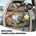 thumbnail image 5 of Easygdp Wood Grain Shark Car Kick Mat Seat Cover 2 Pcs Anti-Kick Pockets Storage Mat Back Seat Cover Car Seat Protector, 5 of 8