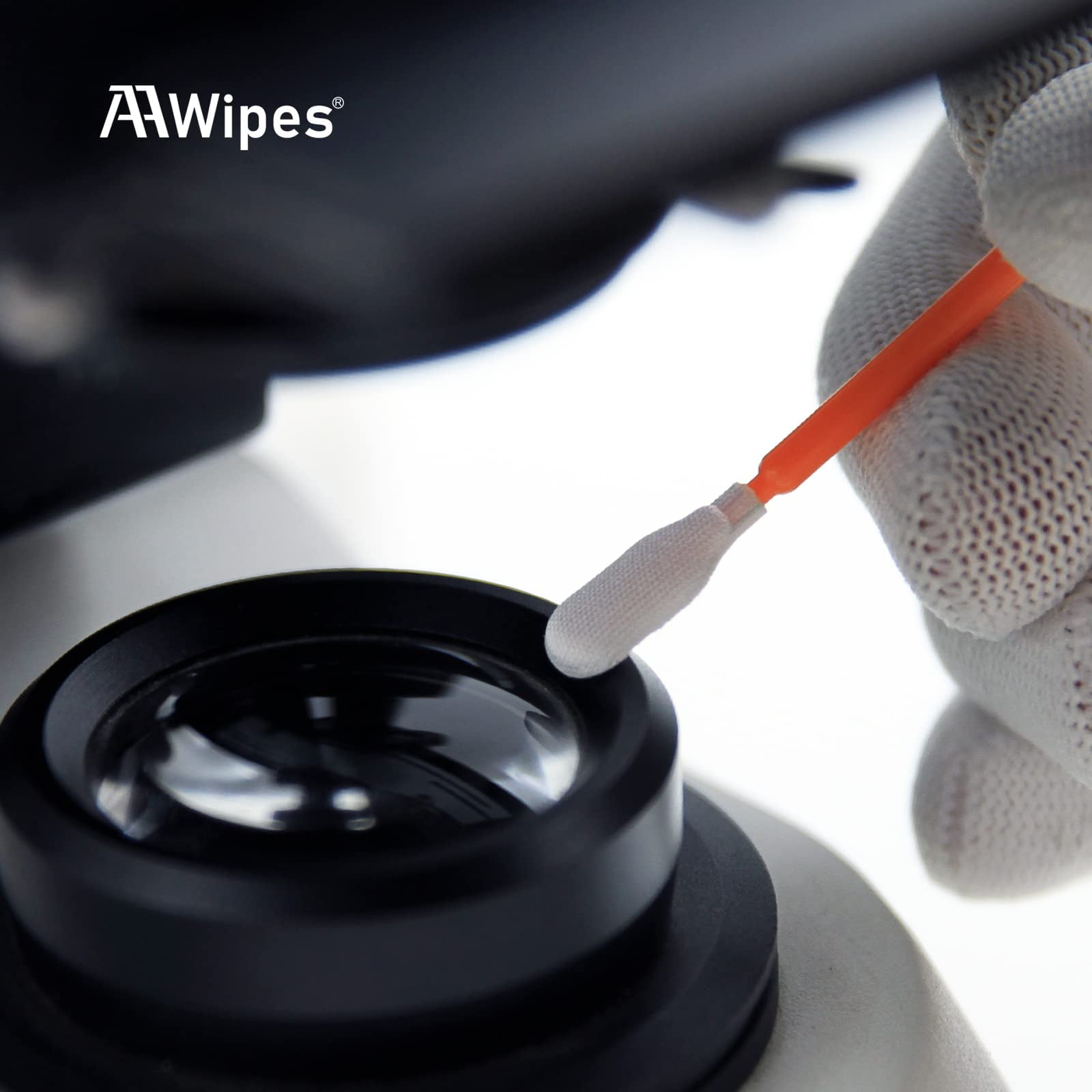 AAwipes 4" Cleaning Swabs (Bulk Pack 1000pcs, Orange, Length/Swab Head Width=100 mm/6.8 mm) Knitted Polyester Cleanroom Foam Cleaning Swab Stick (A7147A-1000)