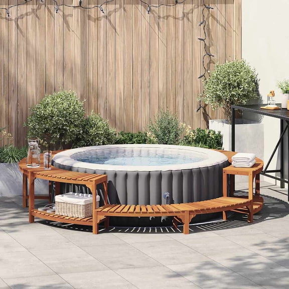 vidaXL Hot Tub Surround Brown Ø108.27 x 21.85 in Solid Acacia Wood