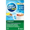 Alka-Seltzer Plus Night Severe Cold & Flu, Honey Lemon Fast Relief Mix-In Packets, 6 Count