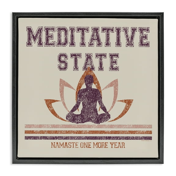 Stupell Industries Vintage Meditative State Text & Numbers Painting Black Floater Framed Canvas Art Print Wall Art, 18 x 18