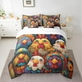thumbnail image 2 of Castle Fairy Colorful Chicken Bedding Comforter Set 7 Pieces for Female Men,Farmhouse Animal Full Bedding Set Lightweight,Kawaii Rooster Fitted Sheet Flat Sheet,Luxury Bedroom Decor,Reversible, 2 of 8