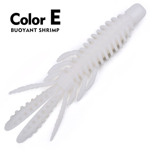 Floating Shrimp Lure Silicone Shrimp Lure Reverse Fishing Crank Hook False Bait White