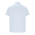 thumbnail image 5 of MIUOWANP Men's Pullover Shirts Short Sleeve Solid Color Business Casual Zipper Lapel Short Sleeve Blouse Size XXXL(14)White, 5 of 6