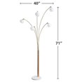 thumbnail image 5 of Contemporary Style Metal Arc Frosted Glass Lamp with Circular Leg Base White - Saltoro Sherpi, 5 of 5