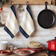 thumbnail image 6 of Navy Beige Striped Kitchen Towels Set of 1, Gradient Geometric Blue White Absorbent Dish Towels for Kitchen, Microfiber Hand Towel, Quick Drying Tea Towel for Cleaning Decorative Dishcloths, 6 of 7