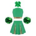 thumbnail image 2 of Aislor Kids Girls Sequins Crop Top with Pleated Mini Skirt for Cheerleading Dancing Performance Size 6-16 A Green 12, 2 of 7