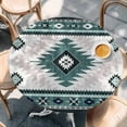 thumbnail image 2 of Green Beige Boho Round Tablecloth, Fitted Table Cover with Elastic for 55"-60" Round Tables, Vintage Ethnic Tribal Southwestern Table Cloth Outdoor Indoor Dinning Party Waterproof Tablecloths, 2 of 7