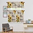 thumbnail image 4 of Kitchen Window Curtains Valance and Tier Set, Retro Watercolor Sunflower and Dragonfly Rod Pocket Tier Curtain Valance Set, Bless This Home Art Light Filtering Cafe Curtains for Bedroom Living Room, 4 of 9
