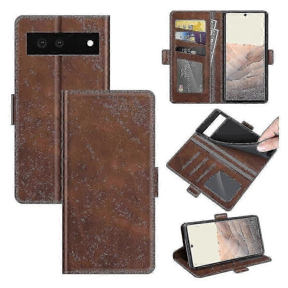 Google Pixel 6 Pro Pu Leather Flip Case With Card Slots/Magnetic Closure/Kickstand