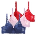 thumbnail image 1 of Kcodviy Pack of 3 Women Womens Bras Comfortable Plus Size Bras with Underwire Push Womens Sports Bra Pack Up Bra Set Women High Support Sports Bras for Women Bustier Sports Bra Training Seamless Bra, 1 of 2