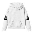 thumbnail image 4 of Wuxian Unisex Girls Boys Halloween Sweatshirt Hooded Long Sleeve With Lovely Cartoon Pumpkin Skeleton Graphic Hoodieds Pullovers Cozy Soft Casual Fit Sport Shirt,White,3-4 Years, 4 of 4