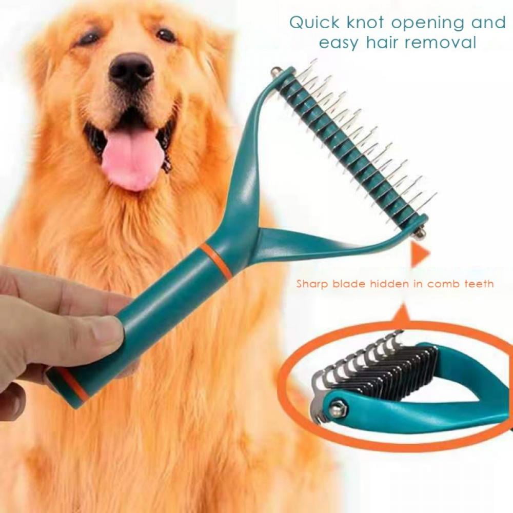 Double Sided Long Hair Curly Comb Pet Grooming Tool for Cats & Dogs ...