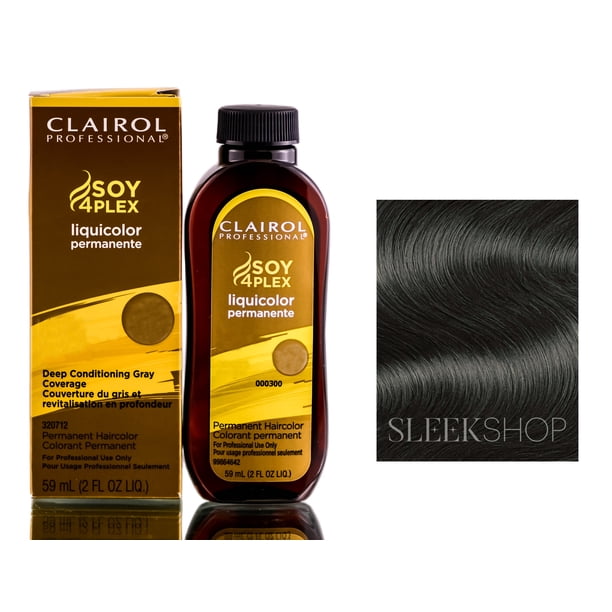 1AA / 52D - Black Azure , Clairol Professional Liquicolor Permanente Liquid Permanent Hair Color Dye Hair - Pack of 3 w/ Sleek Teasing Comb Tinte Cabello Clairol by Sleekshop belleza