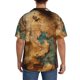 thumbnail image 3 of Fotbe Antique Map Adventure Scene Camisa Estampada de Manga Corta para Hombre, Casual de Verano, Estilo Playero, Sin Arrugas-XX-Large, 3 of 5