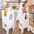 thumbnail image 4 of Kids Standing Tower, Child Kitchen Step Stool Toddler Wood Stepping Stool - Children's Montessori Stool - Adjustable Height, Ideal Kids Kitchen Step Stool for Learning New Skills, White, 4 of 9