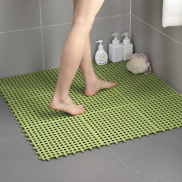 Alfombrilla antideslizante para baño, alfombrilla para ducha, alfombrilla para suelo totalmente extendida, hueca, sin fugas de olores, alfombrilla antideslizante para suelo con empalmes