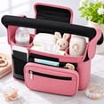 thumbnail image 5 of Topukaiba Stroller Organizer with Insulated Cup Holder, Detachable Phone Bag & Non-Slip Straps, Fits Most Strollers, 16" x 4" x 6", Pink, 5 of 6
