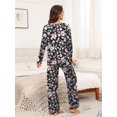 thumbnail image 3 of MINTREUS Women's Pajama Set Long Sleeve Sleepwear Set Soft Two Piece Matching Set with Pockets, 3 of 5